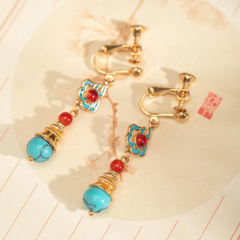 Hanfu-Earrings-Lucky-Cloud-Cheongsam-Vintage-Ear-Accessories-2 Hanfu Earrings Lucky Cloud Cheongsam Vintage Ear Accessories