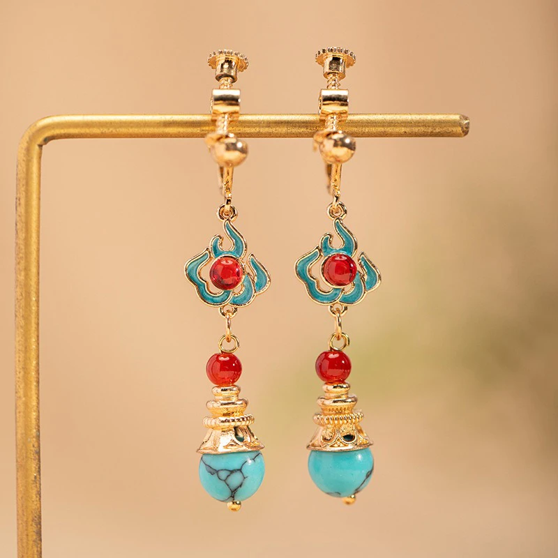 Hanfu-Earrings-Lucky-Cloud-Cheongsam-Vintage-Ear-Accessories-3 Hanfu Earrings Lucky Cloud Cheongsam Vintage Ear Accessories