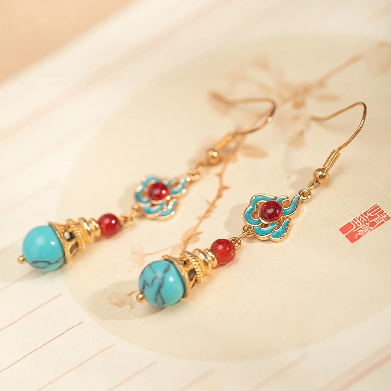Hanfu-Earrings-Lucky-Cloud-Cheongsam-Vintage-Ear-Accessories-4 Hanfu Earrings Lucky Cloud Cheongsam Vintage Ear Accessories