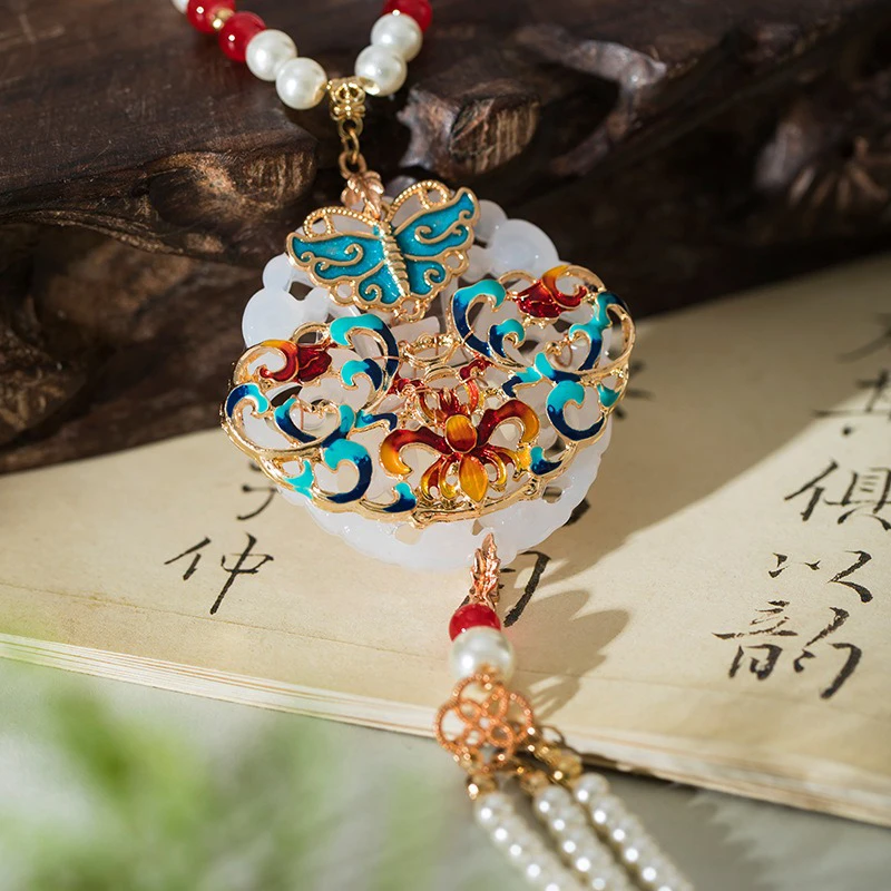 Hanfu-Ma-Mian-Dress-Accessories-Yingluo-Long-Tassel-Necklace-1 Elegant Necklace
