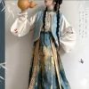 Ladies-Ming-Dynasty-Hanfu-Spring-Ma-Mian-Dress-Dunhuang-Style-1 Blue Reverie
