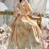 Ming-Dynasty-Hanfu-Spring-Thin-Women's-Plane-Sleeve-Dresses-1 Golden Tangerine