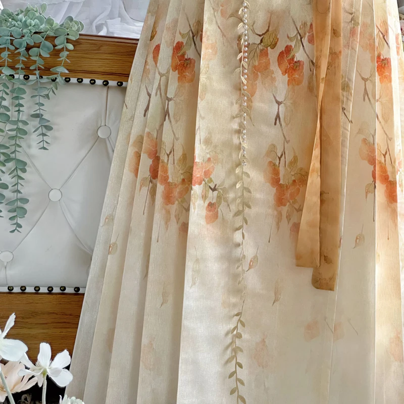 Ming-Dynasty-Hanfu-Spring-Thin-Women's-Plane-Sleeve-Dresses-3 Ming Dynasty Hanfu Spring Thin Women's Plane Sleeve Dresses