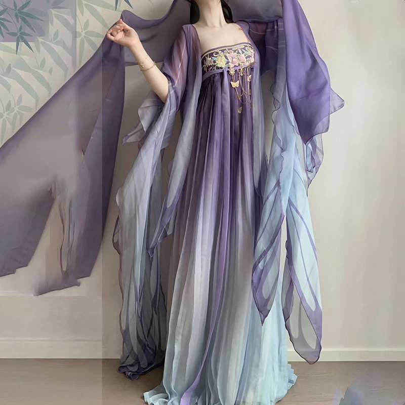 Purple-Hanfu-Women-Tang-Hezi-Dress-Spring-Skirt-2 Purple Hanfu Women Tang Hezi Dress Spring Skirt
