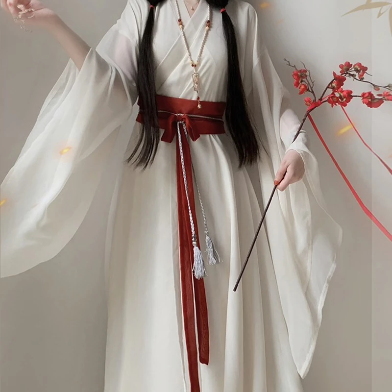 Wuxia-Hanfu-Wei-Jin-Style-Red-Dance-Skirt-3 Wuxia Hanfu Wei Jin Style Red Dance Skirt