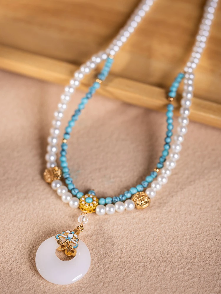 Hanfu Accessories Double Yingluo Vintage Cheongsam Pearl Pendant
