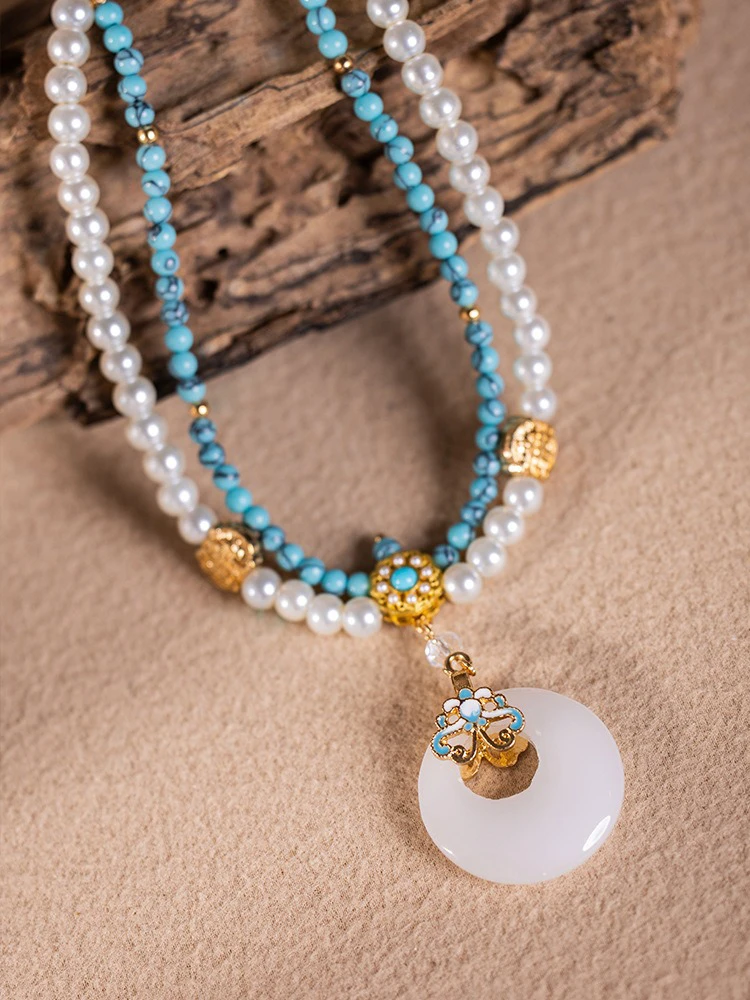 Hanfu Accessories Double Yingluo Vintage Cheongsam Pearl Pendant
