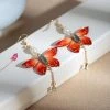 Lady-Butterfly-Earrings-Velvet-Flower-Tassel-Cheongsam-Drop-Earrings-2 Lady Butterfly Earrings Velvet Flower Tassel Cheongsam Drop Earrings