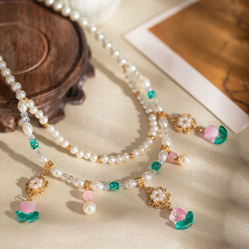 Ming-Dynasty-Hanfu-Necklace-Accessories-Yingluo-Tulip-Double-Layers-1 Tulip Necklace