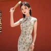 Printed-Cheongsam-New-Girls-Daily-Chinese-Dress-Long-Qipao-1 Printed Cheongsam New Girls Daily Chinese Dress Long Qipao