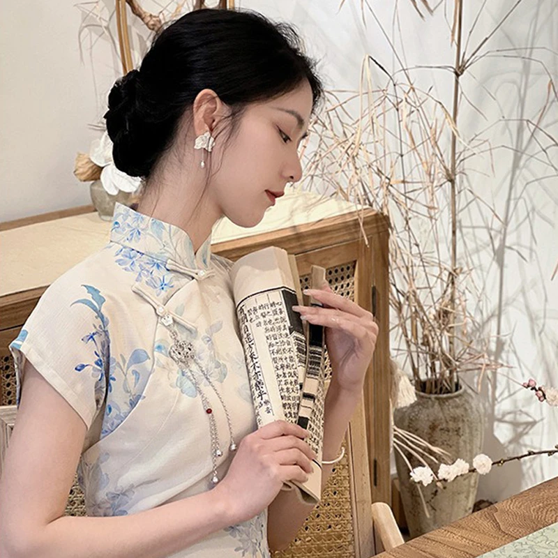 Summer-Ladies-Cheongsam-Elegant-Summertime-Vintage-Dresses-2 Summer Ladies Cheongsam Elegant Summertime Vintage Dresses