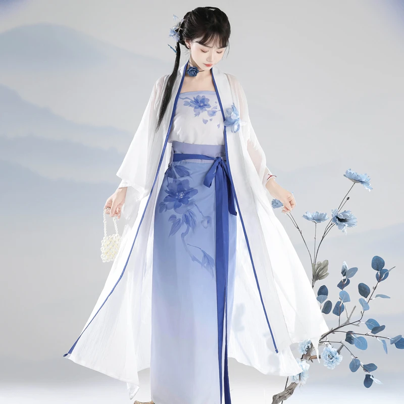 Summer-Song-Hanfu-Camellia-Long-Shirt-Daily-Elegant-Skirts-2 Summer Song Hanfu Camellia Long Shirt Daily Elegant Skirts