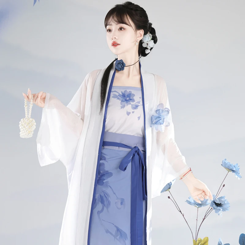 Summer-Song-Hanfu-Camellia-Long-Shirt-Daily-Elegant-Skirts-3 Summer Song Hanfu Camellia Long Shirt Daily Elegant Skirts