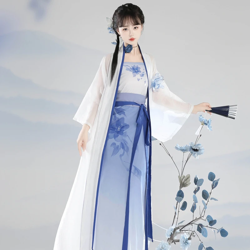 Summer-Song-Hanfu-Camellia-Long-Shirt-Daily-Elegant-Skirts-4 Summer Song Hanfu Camellia Long Shirt Daily Elegant Skirts