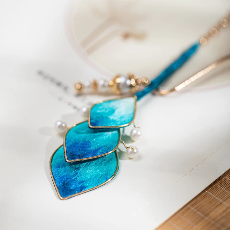 Women-Velvet-Flower-Hair-Pins-in-Blue-Silk-Premium-Accessories-1 Women Velvet Flower Hair Pins in Blue Silk Premium Accessories