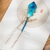 Women-Velvet-Flower-Hair-Pins-in-Blue-Silk-Premium-Accessories-2 Women Velvet Flower Hair Pins in Blue Silk Premium Accessories