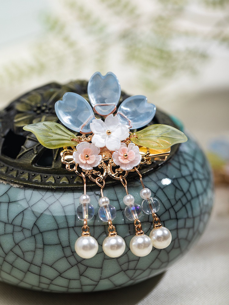Children Hanfu Headdress Sweet and Cute Tassel Hair Clips
