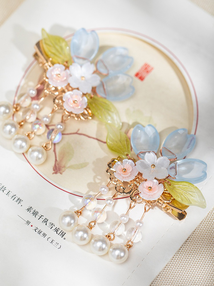 Children Hanfu Headdress Sweet and Cute Tassel Hair Clips