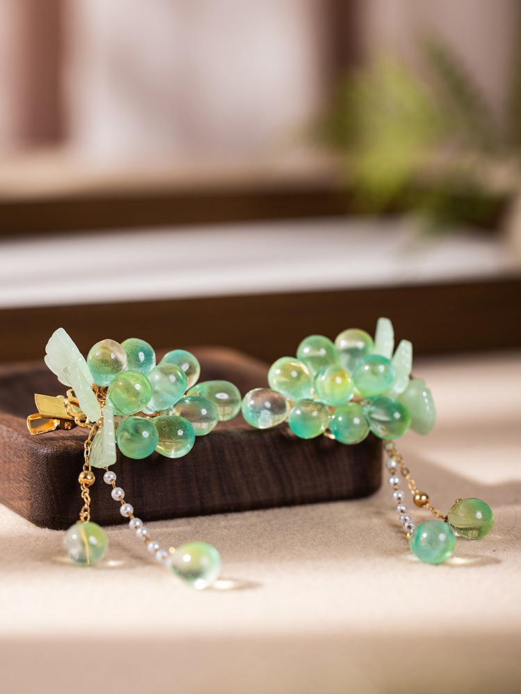 Ladies Hanfu Hair Clips Green Grape Buyao Accessories