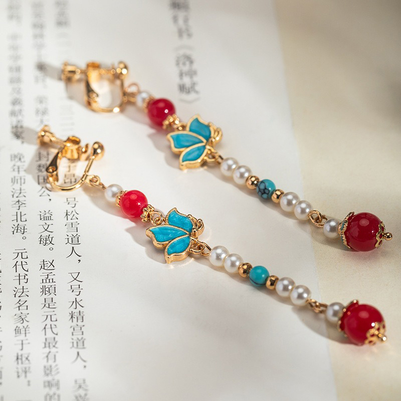 Long-Hanfu-Ladies-Earrings-Dunhuang-Style-Unique-Accessories-2 Long Hanfu Ladies Earrings Dunhuang Style Unique Accessories
