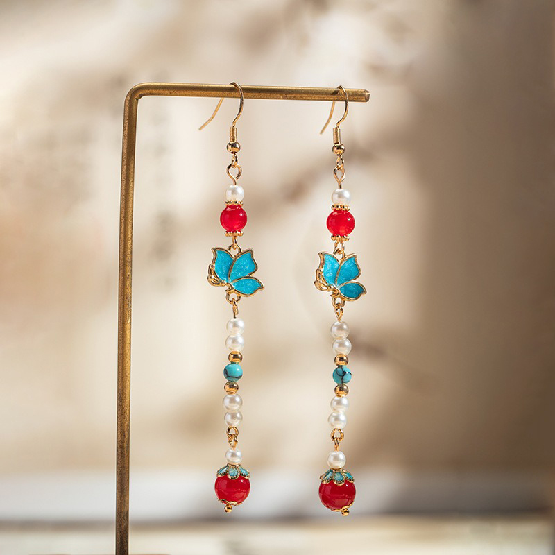 Long-Hanfu-Ladies-Earrings-Dunhuang-Style-Unique-Accessories-3 Long Hanfu Ladies Earrings Dunhuang Style Unique Accessories
