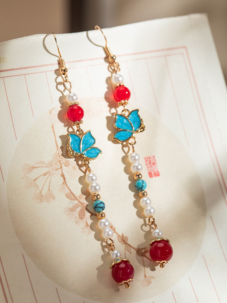 Long Hanfu Ladies Earrings Dunhuang Style Unique Accessories
