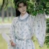 Men-Spring-Hanfu-Round-Collar-Robe-Song-Style-Halo-Printed-Blue-Robe-3 Men Spring Hanfu Round Collar Robe Song Style Halo Printed Blue Robe