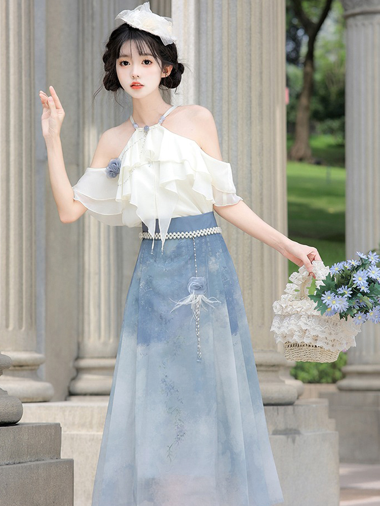New Fashion Ladies Hanfu Summer Ming Dynasty Han Element Set