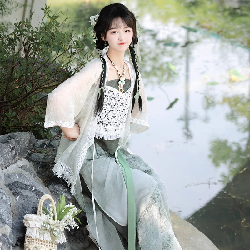 Spring-Song-Dynasty-Ladies-Hanfu-Daily-Casual-Lantern-Pants-Set-1 Spring Song Dynasty Ladies Hanfu Daily Casual Lantern Pants Set