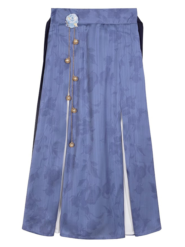 Summer Women Chinese Fashion Hanfu Blue Dress