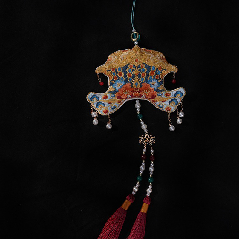 Traditional-Chinese-Purse-Long-Tassel-Women-Hanfu-Accessory-Phoenix-Crown-2 Traditional Chinese Pendant Long Tassel Women Hanfu Accessory Phoenix Crown
