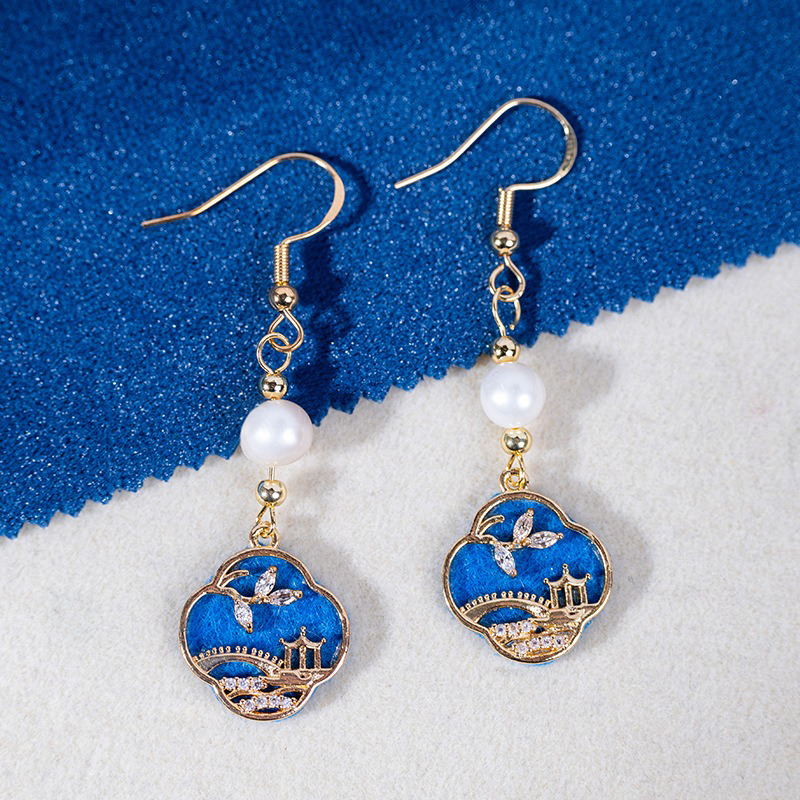 Classical-Earrings-Women-Blue-Smart-Pearl-Earrings-2 Classical Earrings Women Blue Smart Pearl Earrings