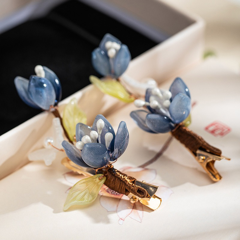 Ink-Lotus-Flower-Hair-Clip-Daily-Fresh-Headdress-Hanfu-Accessories-Pair-Clip-1 Ink Lotus Flower Hair Clip Daily Fresh Headdress Hanfu Accessories Pair Clip