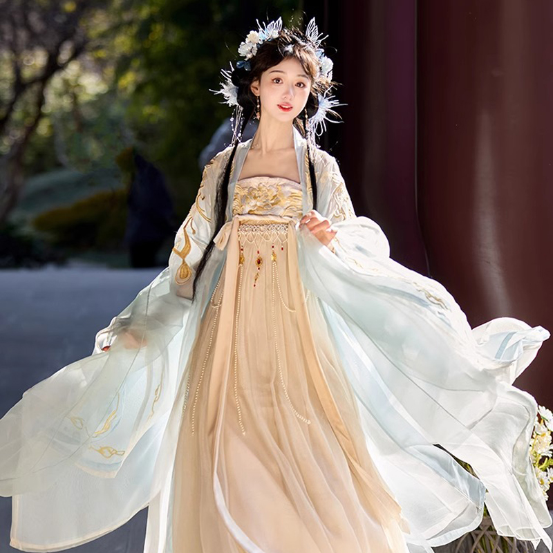 Ladies-Hanfu-Hezi-Qun-Solid-Color-Summer-Cosplay-Costume-1 Golden Whisper