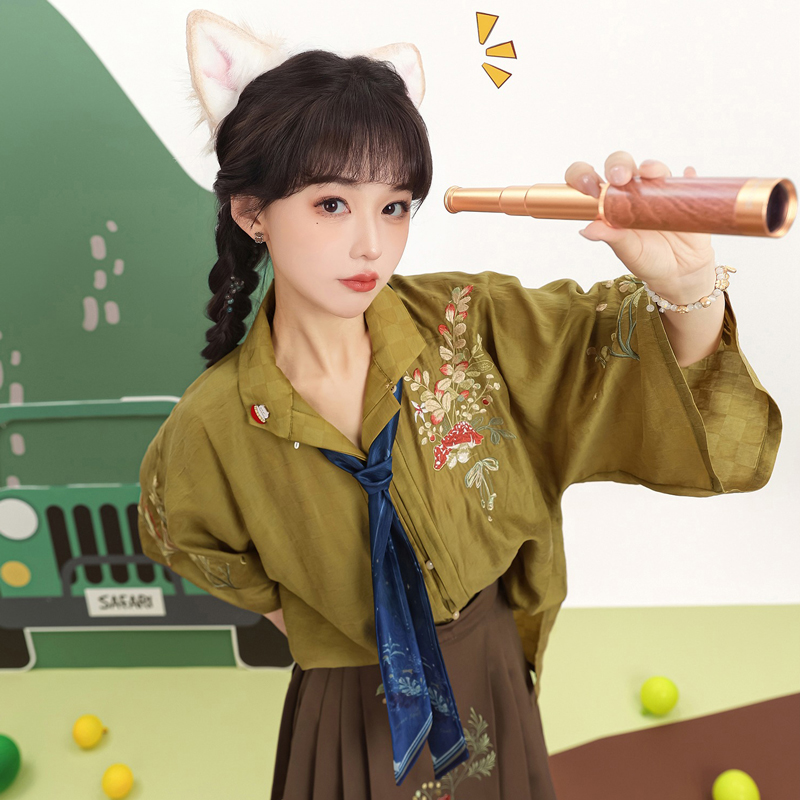 Ming-Hanfu-Fashion-Sets-Ma-Mian-Skirt-Summer-Suit-2 Ming Hanfu Fashion Sets Ma Mian Skirt Summer Suit
