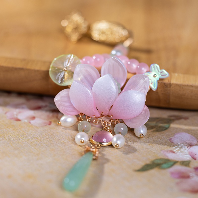 Pink-Lotus-Tassel-Fairy-Ancient-Style-Charm-Hanfu-Waist-Accessories-1 Pink Lotus Tassel Fairy Ancient Style Charm Hanfu Waist Accessories