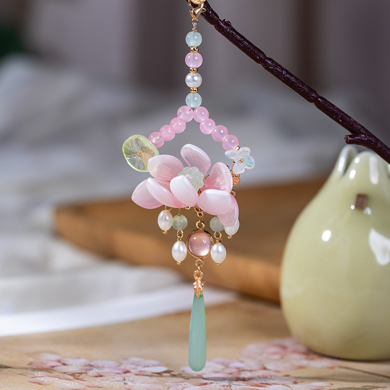 Pink-Lotus-Tassel-Fairy-Ancient-Style-Charm-Hanfu-Waist-Accessories-3 Pink Lotus Tassel Fairy Ancient Style Charm Hanfu Waist Accessories