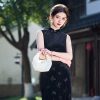 Summer-Black-Cheongsam-Chinese-Ladies-Slim-Sleeveless-Dresses-3 Summer Black Cheongsam Chinese Ladies Slim Sleeveless Dresses