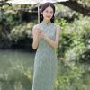 Summer-Green-Ladies-Cheongsam-Sleeveless-Elegant-Vintage-Dresses-1 Grace Verdant