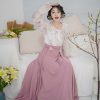 Summer-Hanfu-Ming-Dynasty-Style-Women-Shorts-Set-Round-Neck-Shirt-1 Summer Hanfu Ming Dynasty Style Women Shorts Set Round Neck Shirt
