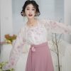 Summer-Hanfu-Ming-Dynasty-Style-Women-Shorts-Set-Round-Neck-Shirt-3 Summer Hanfu Ming Dynasty Style Women Shorts Set Round Neck Shirt