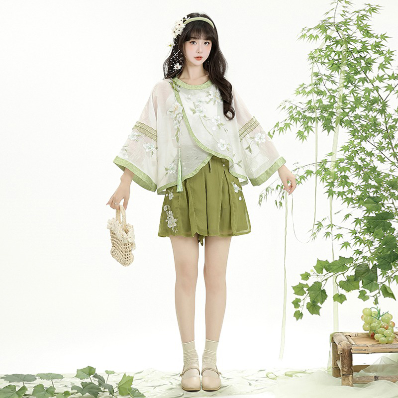 Summer-Women-Song-Dynasty-Round-Neck-Hanfu-Daily-Shorts-Songku-1 Summer Women Song Dynasty Round Neck Hanfu Daily Shorts Songku