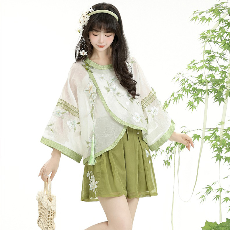 Summer-Women-Song-Dynasty-Round-Neck-Hanfu-Daily-Shorts-Songku-3 Summer Women Song Dynasty Round Neck Hanfu Daily Shorts Songku