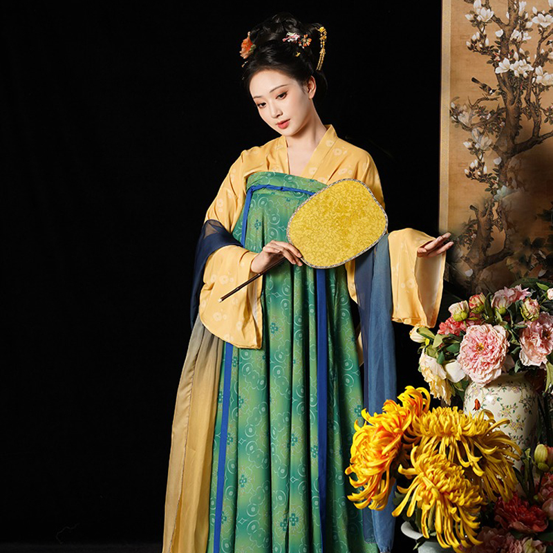 Tang-Dynasty-Traditional-Hanfu-Ladies-Qixiong-Shanqun-Colorful-Spring-Dresses-1 Dynasty Radiance