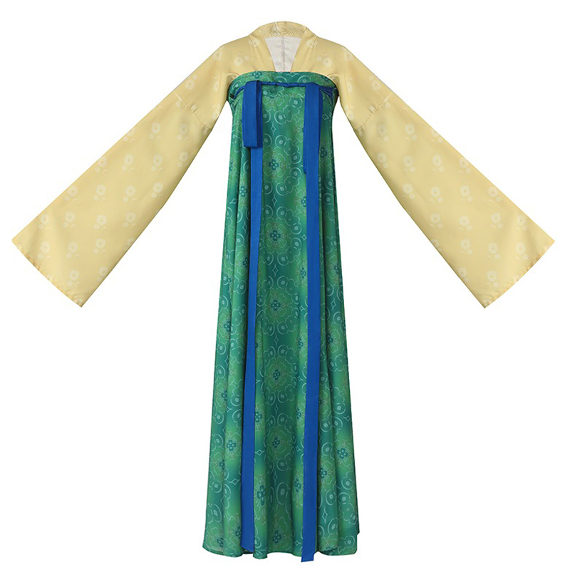 Tang-Dynasty-Traditional-Hanfu-Ladies-Qixiong-Shanqun-Colorful-Spring-Dresses-4 Tang Dynasty Traditional Hanfu Ladies Qixiong Shanqun Colorful Spring Dresses