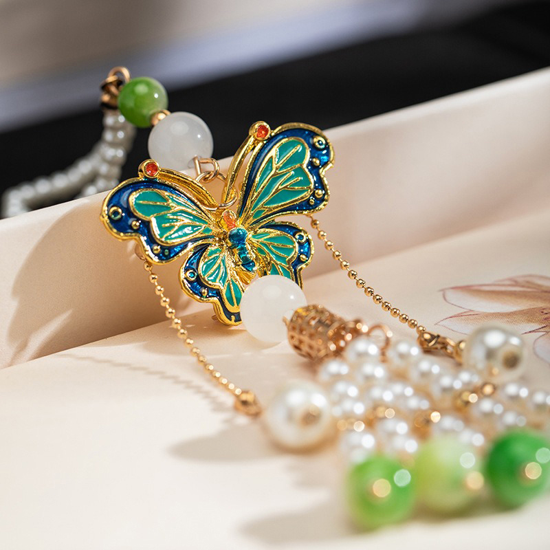 Vintage-Cheongsam-Pendant-New-Pendant-Hanfu-Butterfly-Tassel-4 Vintage Cheongsam Pendant New Pendant Hanfu Butterfly Tassel