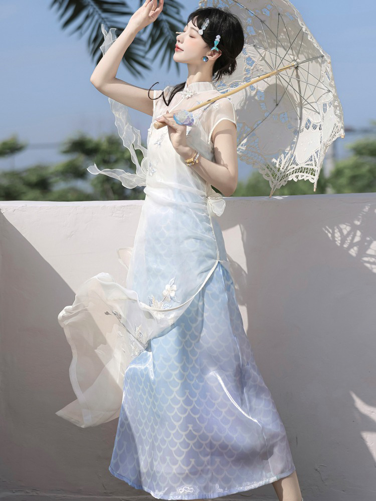 Women Classical Dress Han Element Daily Commuter Set