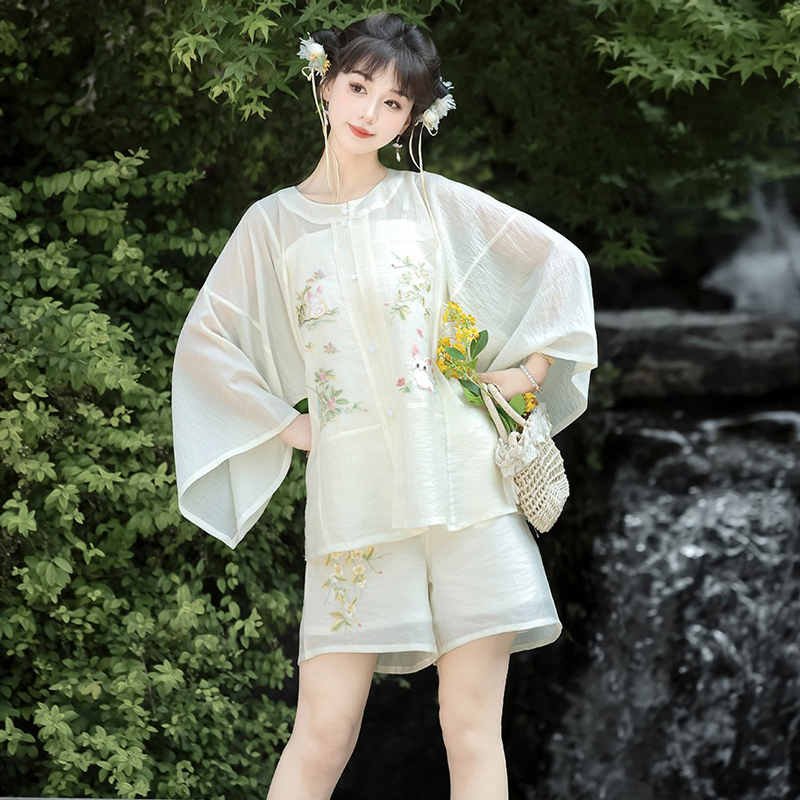Women-Qiyao-Hanfu-Pink-Tang-Summer-Casual-Skirt-1 Women Qiyao Hanfu Pink Tang Summer Casual Skirt