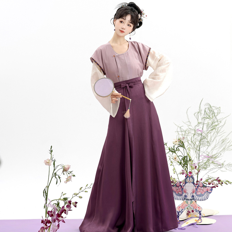 Women-Summer-Hanfu-Simple-Solid-Color-Han-Element-Daily-Vintage-1 Women Summer Hanfu Simple Solid Color Han Element Daily Vintage