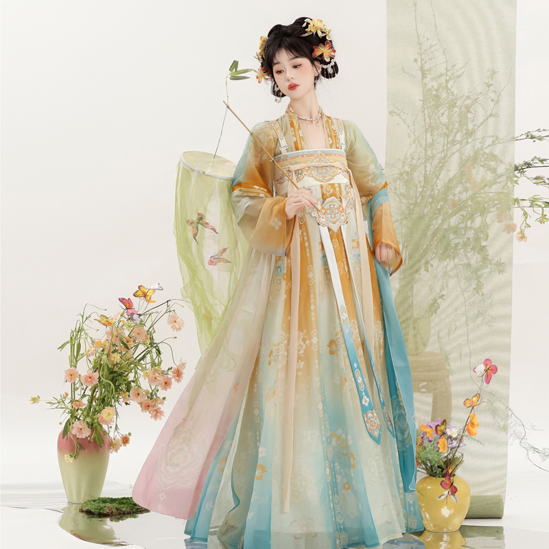2025-New-Tang-Dynasty-Hanfu-Qixiong-Shanqun-Fairy-Girl-Long-Dress-1 Celestial Bloom